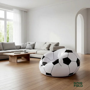NoirFold Soccer Ball Lounge Chair - Ergonomic Inflatable Seating
