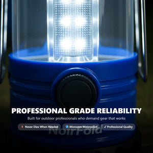 NoirFold Waterproof LED Camping Lantern - 500 Lumen Professional Grade