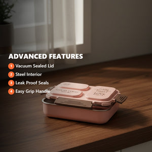 SustainPak 3-Compartment Stainless Steel Lunch Box - Keep Meals Hot Fresh