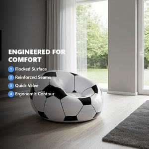 NoirFold Soccer Ball Lounge Chair - Ergonomic Inflatable Seating