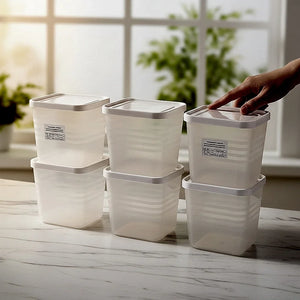 Noirfold 6-Piece Airtight Food Storage Container Set - Square Design