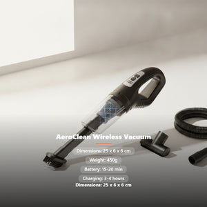 AeroClean Wireless 2-in-1 Car & Home Vacuum Cleaner