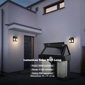 LumenLux Solar Wall Lamp - Outdoor Motion Sensor Security Light