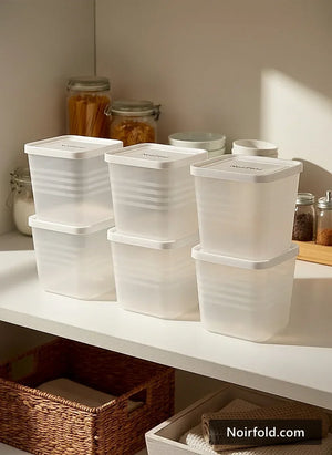 Noirfold 6-Piece Airtight Food Storage Container Set - Square Design