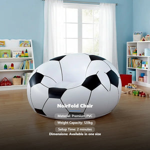 NoirFold Soccer Ball Lounge Chair - Ergonomic Inflatable Seating