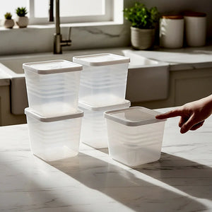 Noirfold 6-Piece Airtight Food Storage Container Set - Square Design