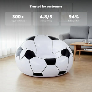NoirFold Soccer Ball Lounge Chair - Ergonomic Inflatable Seating