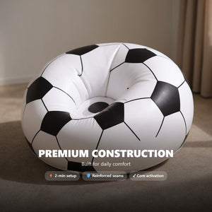 NoirFold Soccer Ball Lounge Chair - Ergonomic Inflatable Seating