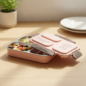 SustainPak 3-Compartment Stainless Steel Lunch Box - Keep Meals Hot Fresh